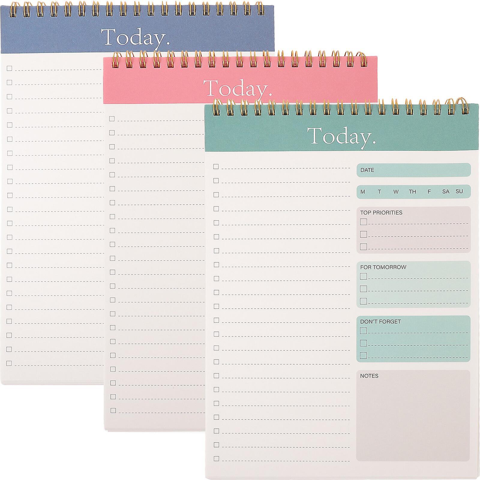 3pcs Portable Planner Notepad Daily Planner Students Memo Notepad To Do List Planner Notepad