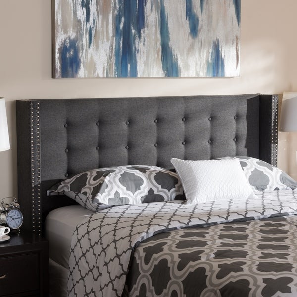 Contemporary Fabric Winged Headboard by Baxton Studio - - 18213137