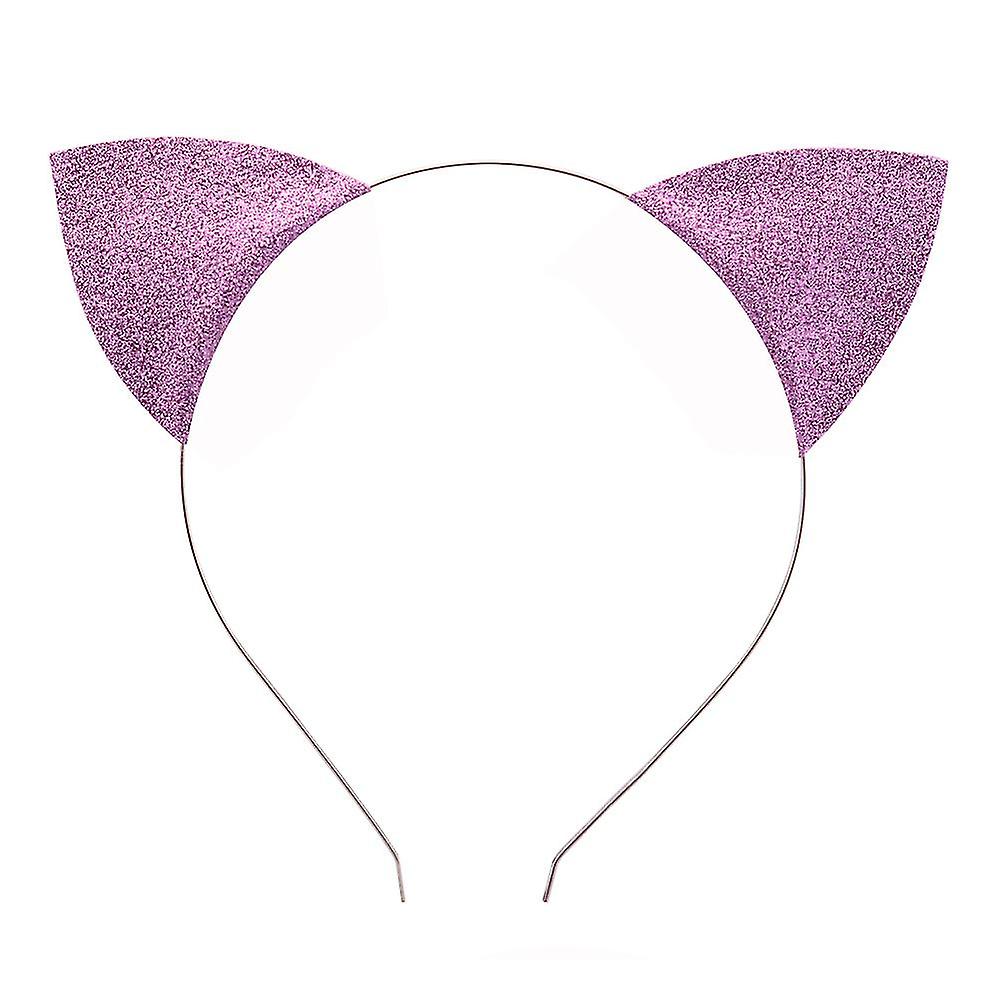 4pcs Cat Ears Headbands Cats Ear Hair Hoops Clasps For Party And Daily Wearing， Black And Silver