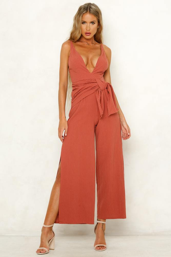 Hearts Are Wild Jumpsuit Brick