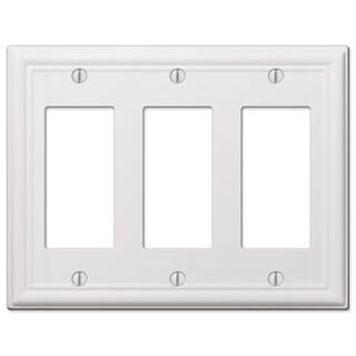 AMERELLE Ascher 3 Gang Rocker Steel Wall Plate - White 149RRRW