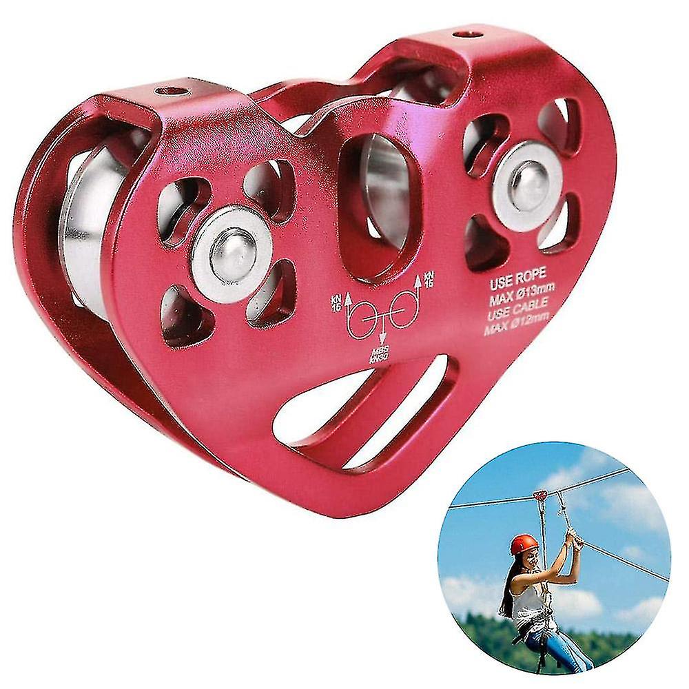 Pulley Tandem Speed Dual Trolley Rescue Climbing Dual Pulley With Ball Bearing Rock/ Single Pulley Aluminum Fixed Eye Climbing Pulley