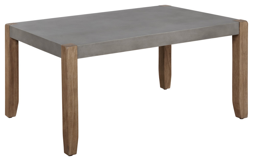 Newport 3 Piece Faux Concrete and Wood 36 quotL Coffee Table  Two End Tables   Industrial   Coffee Table Sets   by Bolton Furniture  Inc.  Houzz