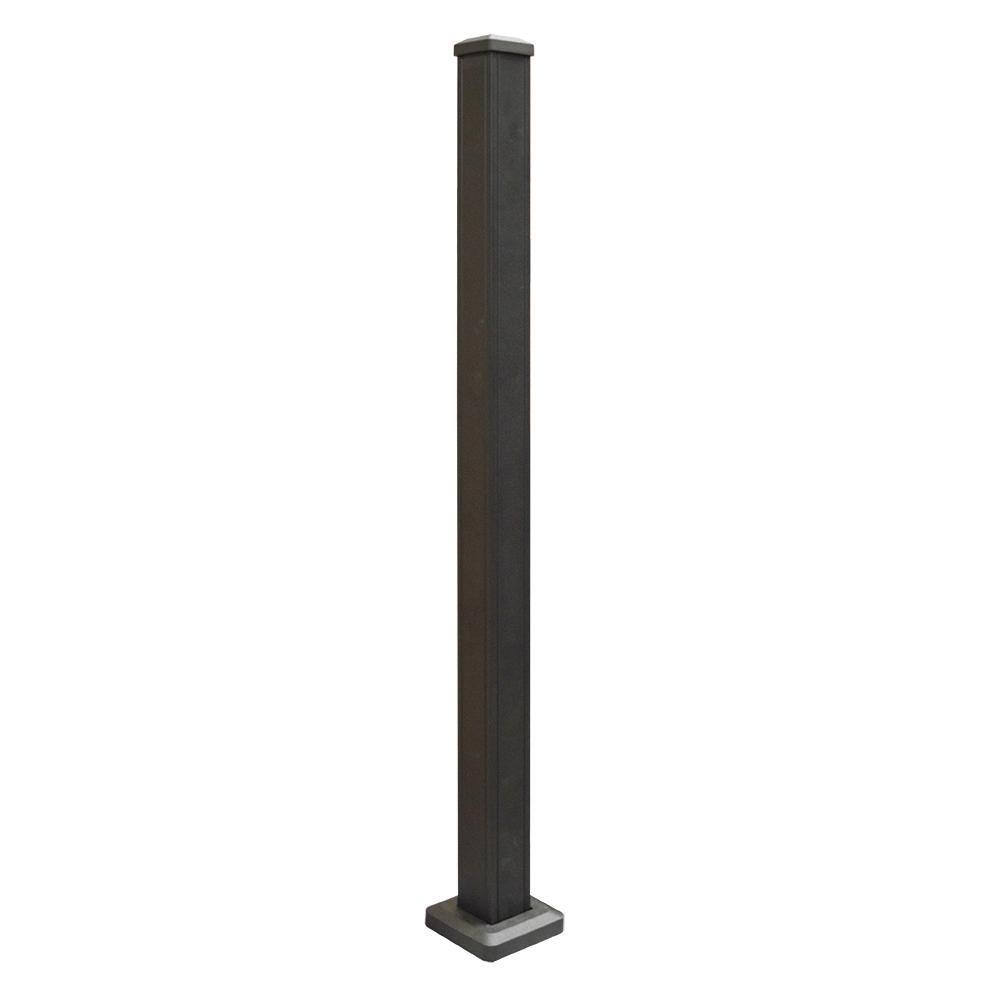 Weatherables Stanford 2.5 in. x 2.5 in. x 44 in. Textured Black Aluminum Post Kit LBAL-POSTKIT-2.5X44A