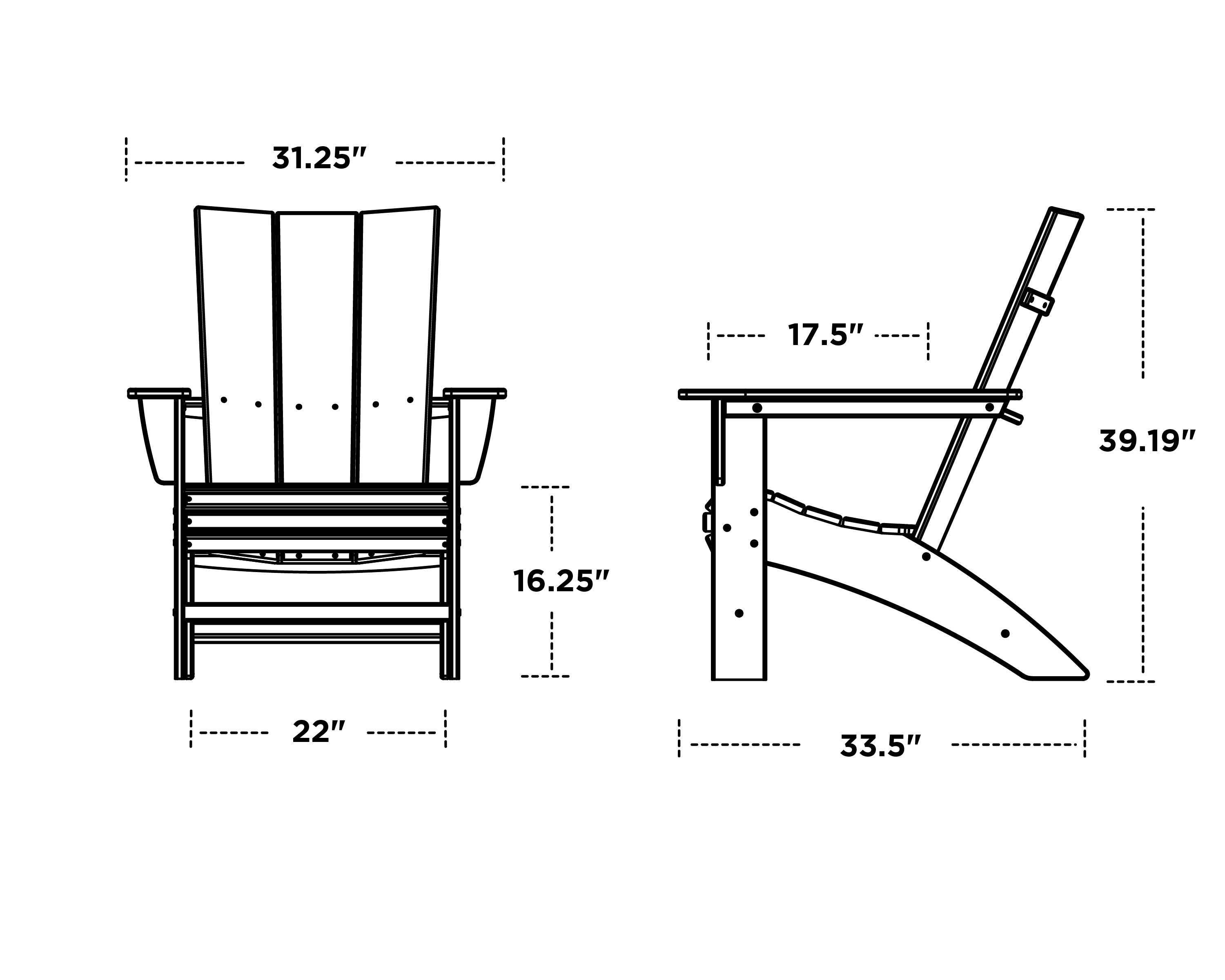 Polywood Modern Curveback Adirondack Chair AD620