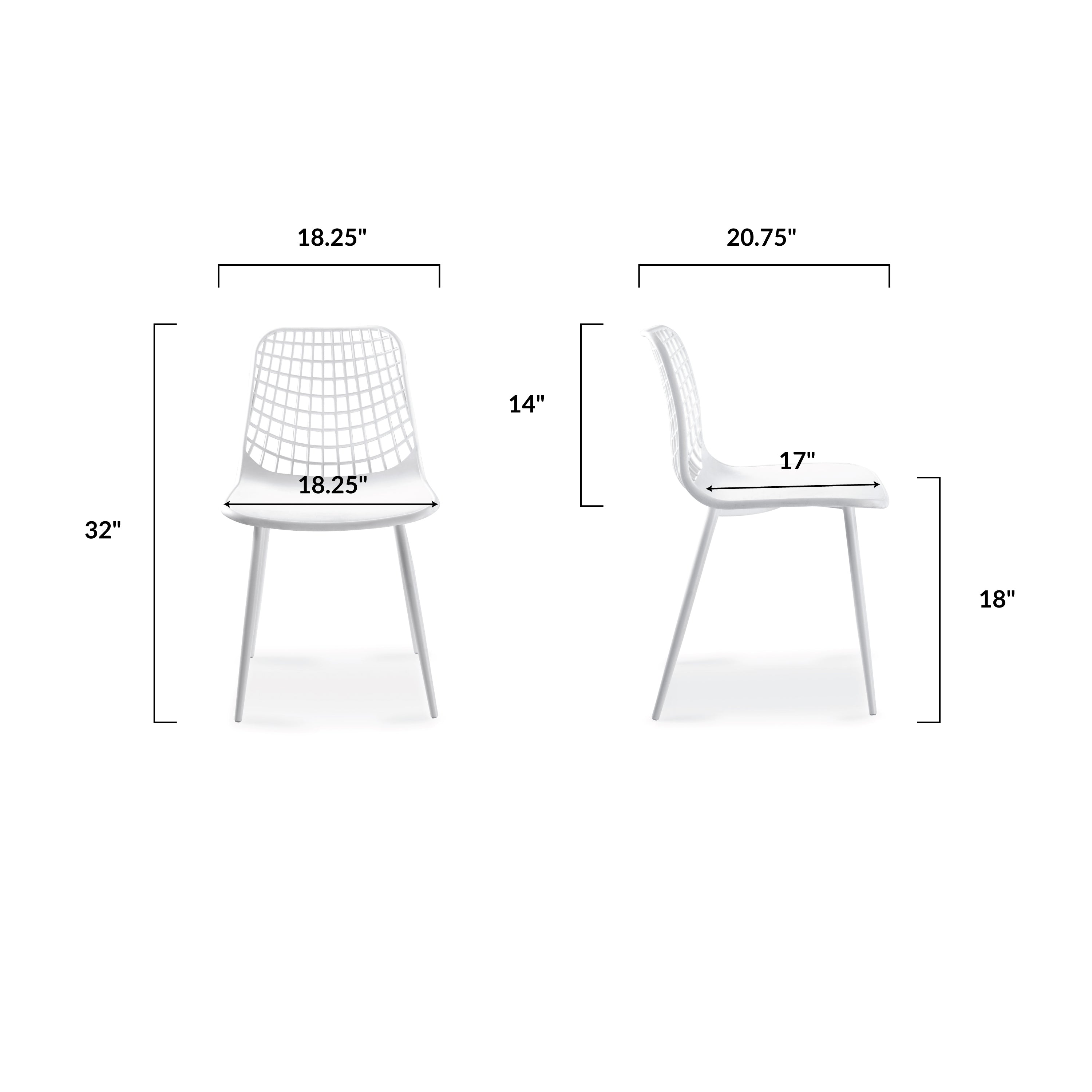 Poly and Bark Marais Dining Chair in White (Set of 4)