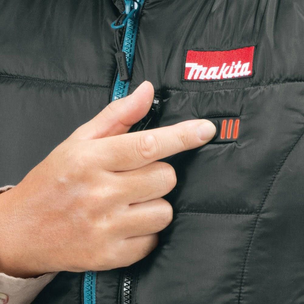 Makita Mens 2X Large Black 18 Volt LXT Lithium-Ion Cordless Heated Vest DCV200Z2XL from Makita