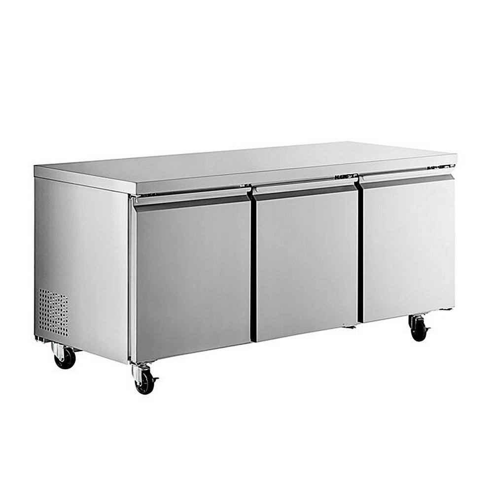 Cooler Depot 15.5 cu.ft AutoCycle Defrost Upright Comercial 3 door Undercounter Freezer Table in Stainless DXXTUC72F