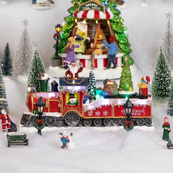 12 LED Animated and Musical Toy Shop Train Christmas Village Display