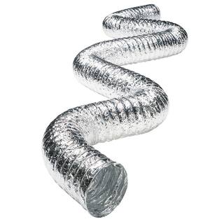 Hydro Crunch 10 in. x 25 ft. Non-Insulated Flexible Aluminum Ducting with Duct Clamps D940004100