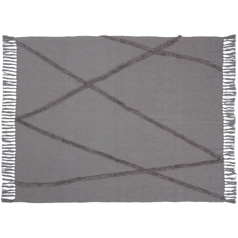 Mina Victory Life Styles Solid Abstract Diamond Throw Blanket ( 50\