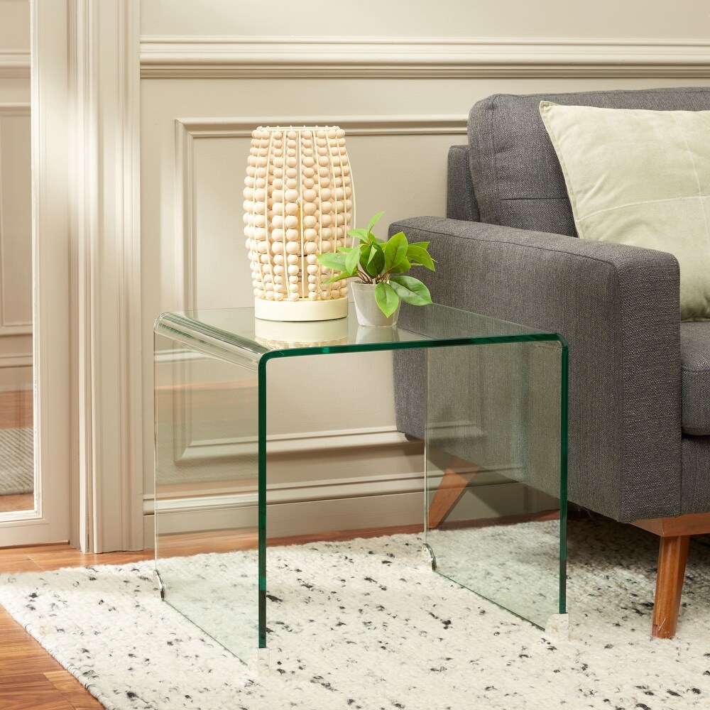 SAFAVIEH Home Collection Cowan Tempered Glass Side Table   20\