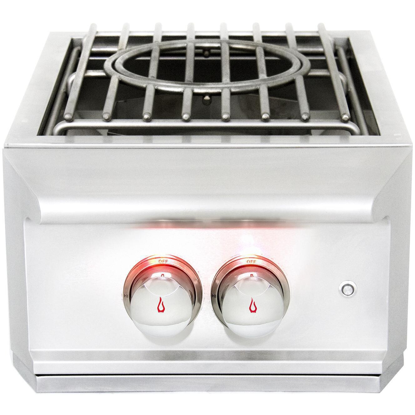 Blaze Professional LUX Built-In Propane Gas High Performance Power Burner W/ Wok Ring and Stainless Steel Lid