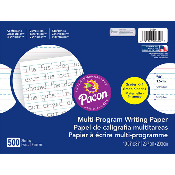 Pacon PAC2420 Dnealian Multi Program Handwrting K ...