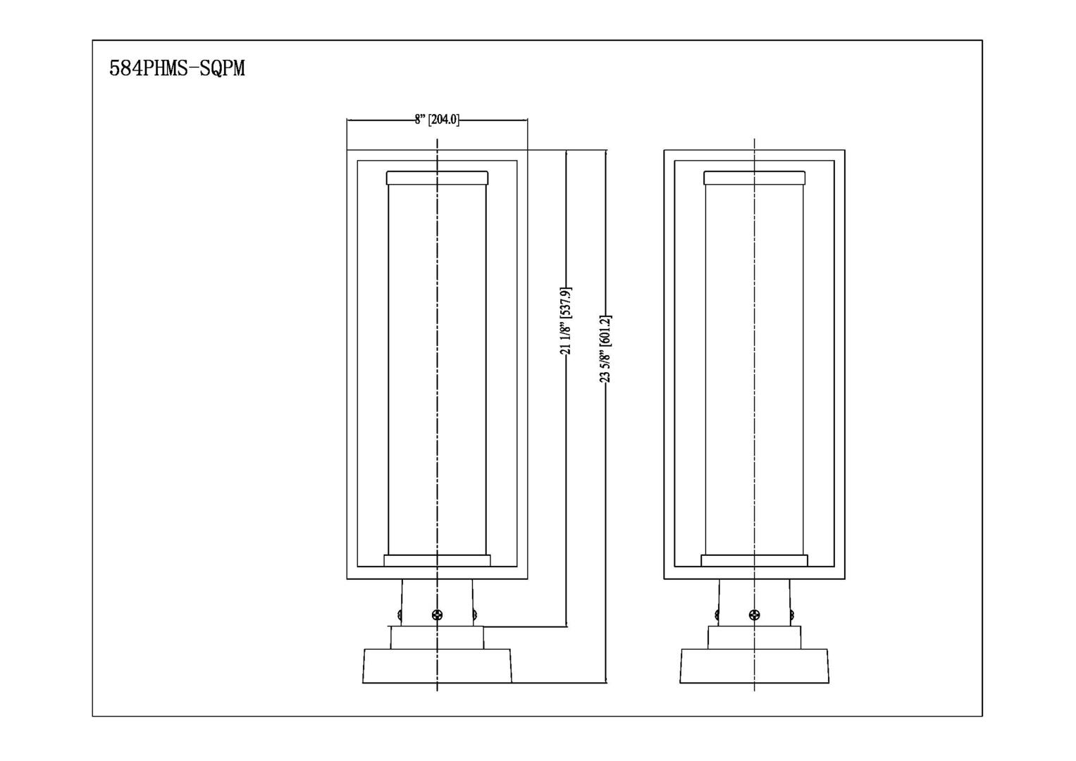 Z-Lite 584PHMSSQPMBK