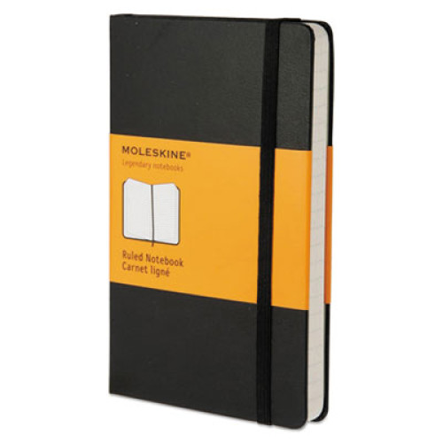 Moleskine Hard Cover Notebook， Narrow Rule， Black Cover， 5.5 x 3.5， 192 Sheets (MM710)