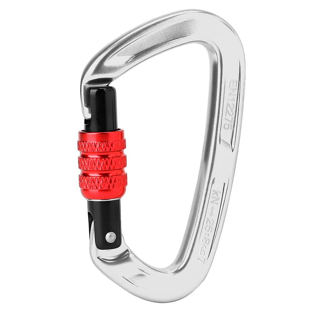 Outdoor D Shape Aluminum Carabiner Rock Climbing Lock Hook For Mountain Climbing