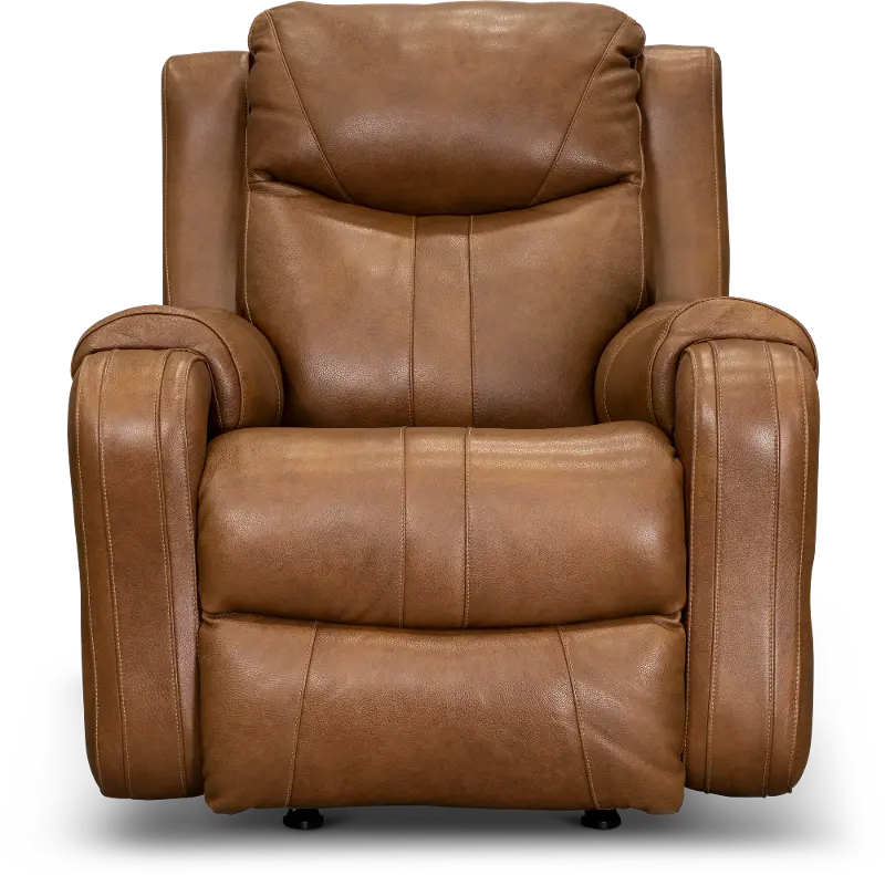 Marvel Amber Brown Leather-Match Power Rocker Recliner