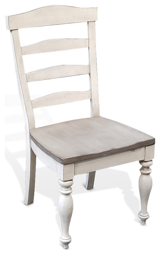 White Coastal Westwood Village Ladderback Kitchen Chair   Farmhouse   Dining Chairs   by Sideboards and Things  Houzz