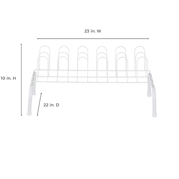 Closetmaid 1039 Heavy Duty Lightweight 9 Pair Freestanding Wire Shoe Rack Organizer For Closet Hallway Or Entryway White 2 Pack