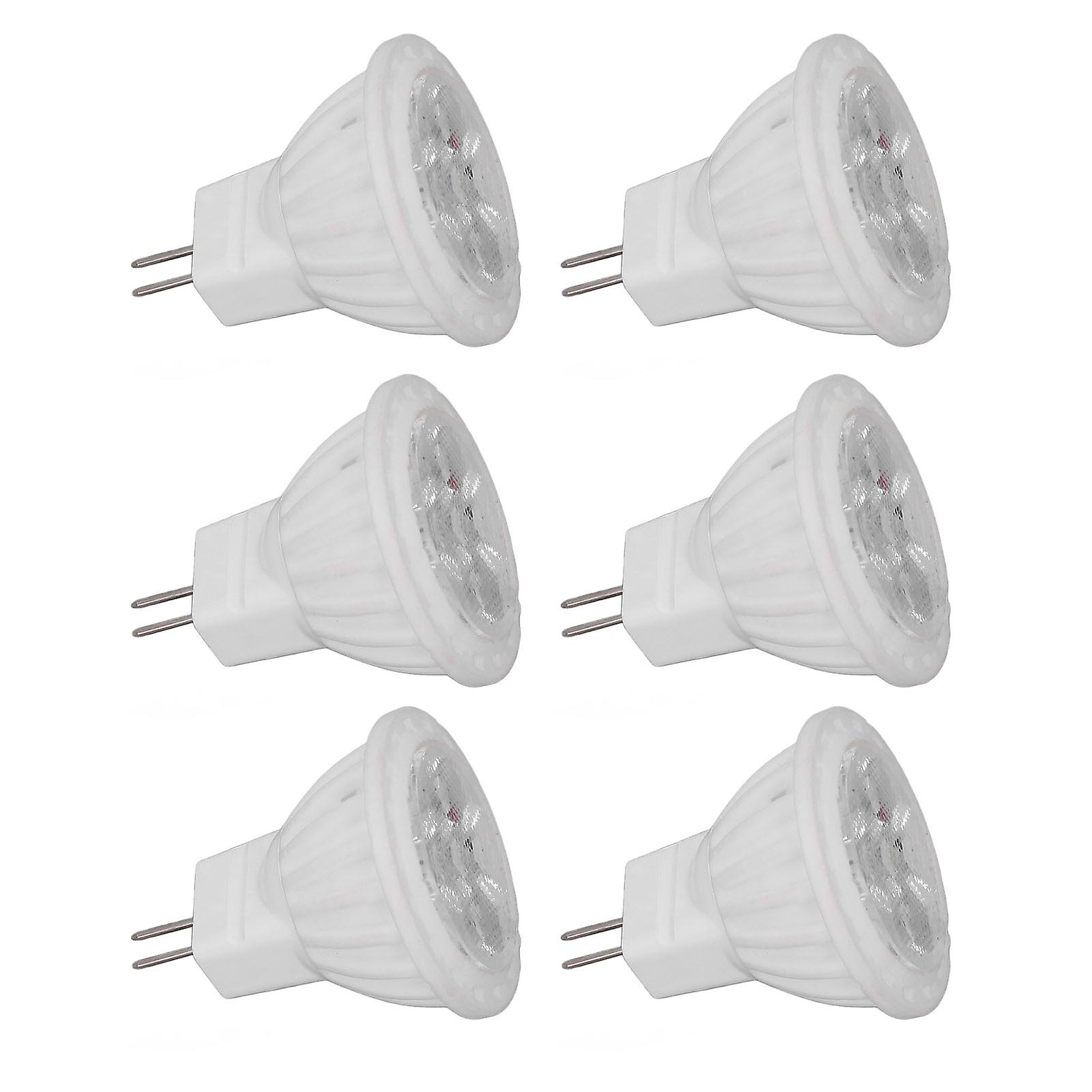 6Pcs MR11 LED Light Bulb 4W GU4 Dual Pin Bulb Dimmable 360lm Lamp for Walkway Garden Landscape Areas 220V Warm Light 3000K