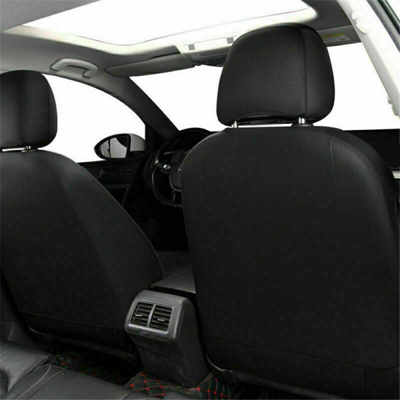 Car Seat Cover，9PCS Full Set Auto Luxury PU Leather Front Rear Seat Cushion for 5-Seats Car Black， Christmas Gifts