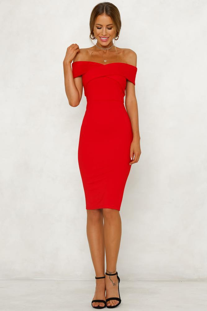 Love Me Or Lose Me Midi Dress Red