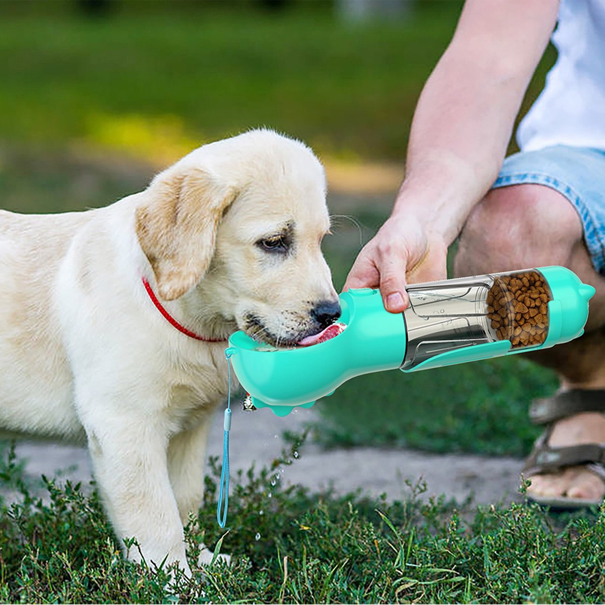 HANAMYA Travel Bowl， Food Box and Poop Bag Storage Dog Travel Set