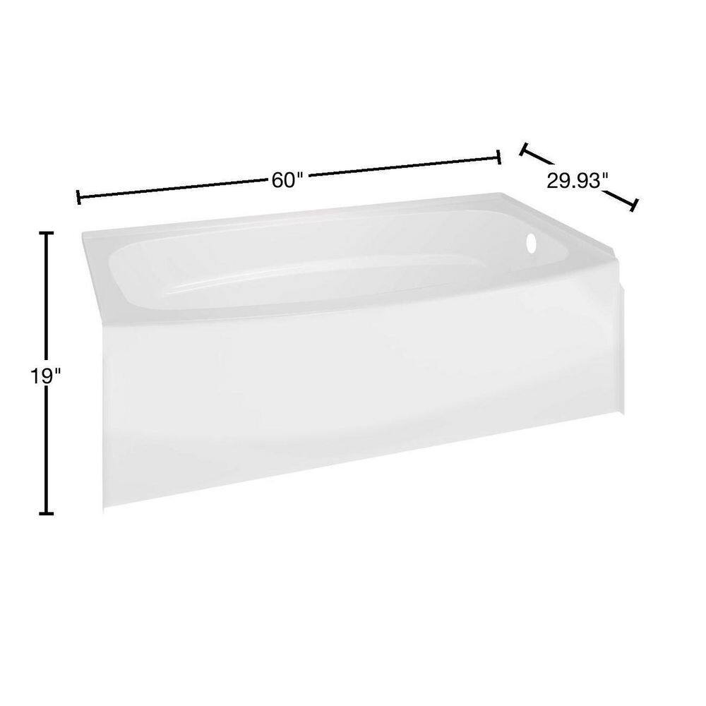 Delta Classic 400 Curve 60 in. x 30 in. Soaking Bathtub with Right Drain in High Gloss White 40114R