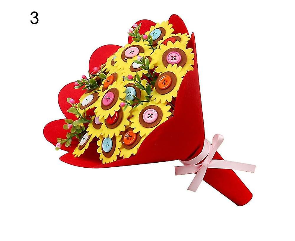 Kindergarten Handmade Puzzle Nonwoven Flower Bouquet Diy Children Craft Toy Gift - 2