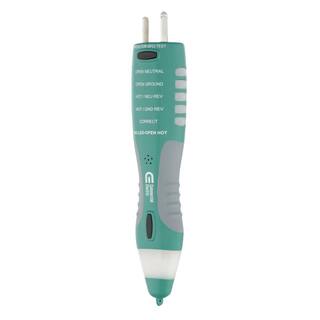 Commercial Electric DualCheck 2-in-1 Tester 50-1000V AC Non-Contact Voltage Detector and GFCI Outlet Circuit Analyzer CE-VD7504GFI