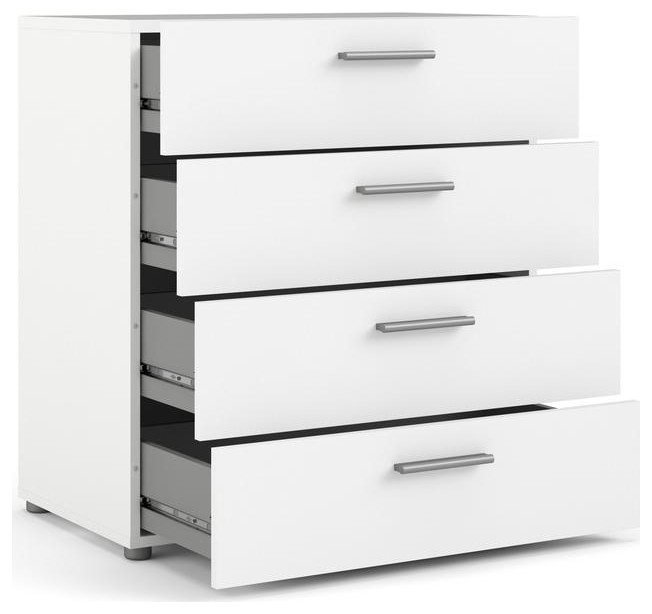 Austin 4 Drawer Chest  White   Contemporary   Dressers   by BisonOffice  Houzz