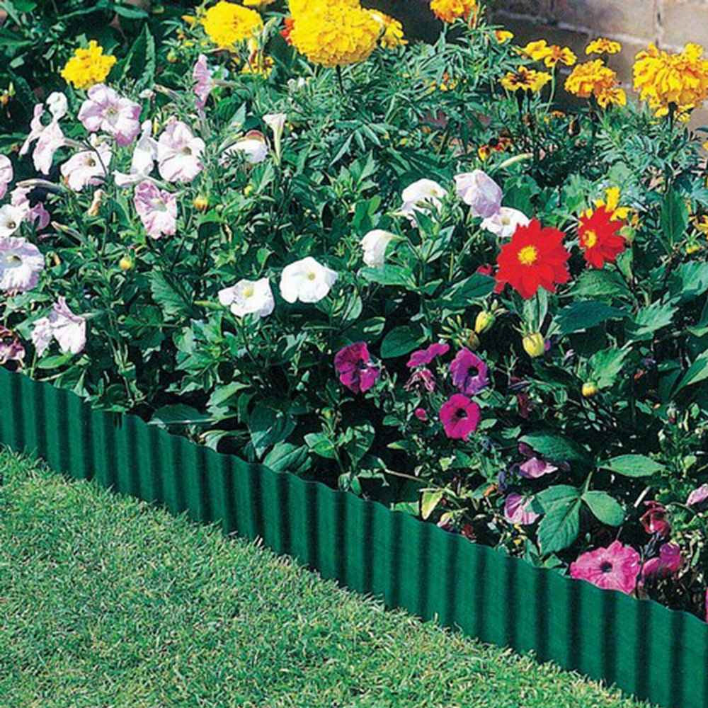 Willstar Plastic Lawn Edging Roll 9m x 20cm Flexible Garden Lawn Grass Edge PVC Garden Lawn Edging DIY Outdoors Garden Fence Flexible Garden Lawn Grass Edge