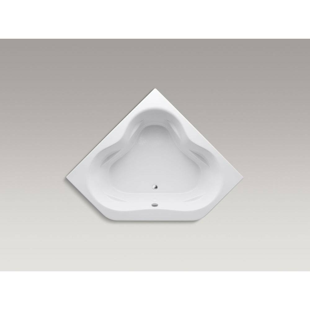 KOHLER Tercet 60 in. x 60 in. Neo Angle Soaking Bathtub with Center Drain in White K-1161-0