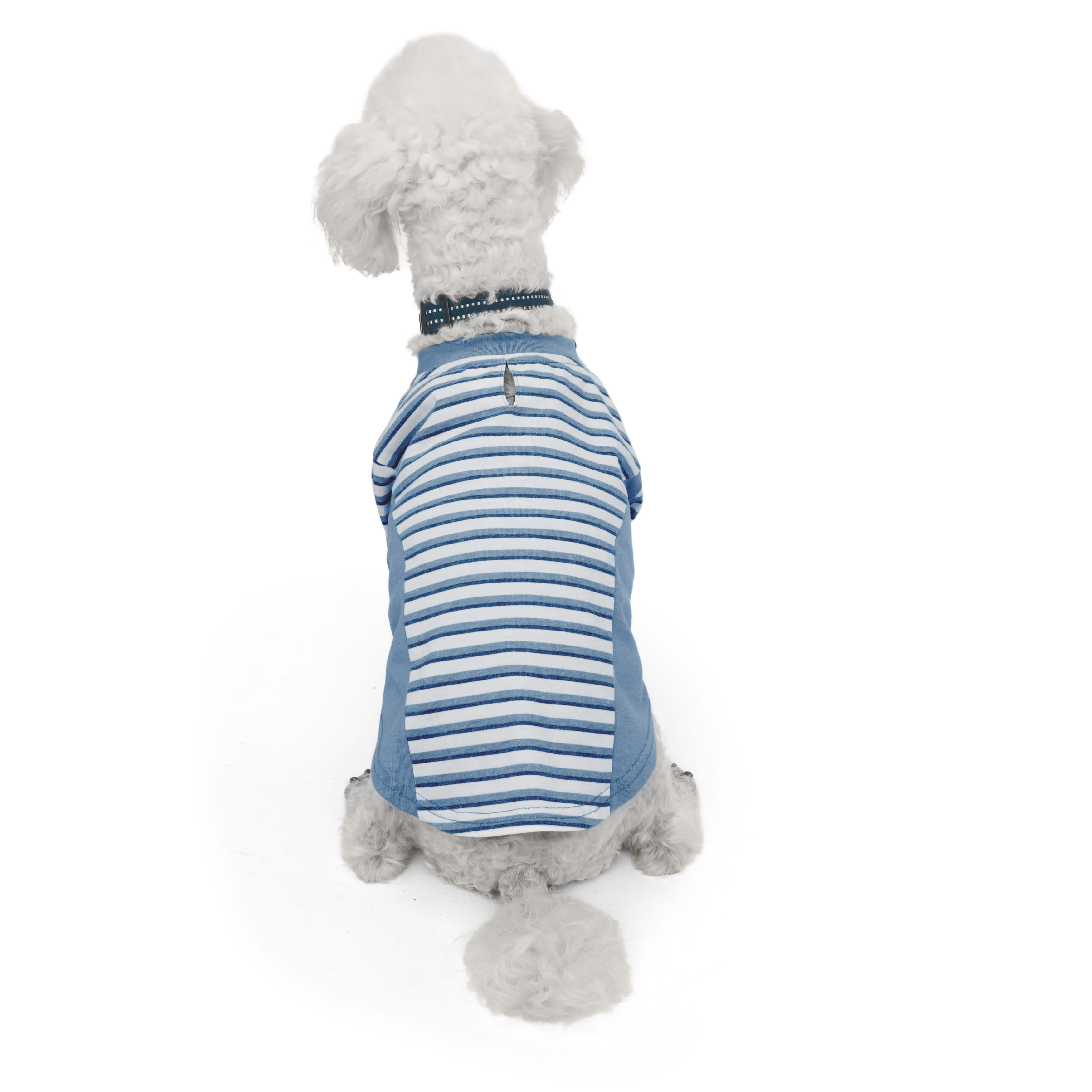 Reddy Blue Stripe Dog Tee， XX-Small