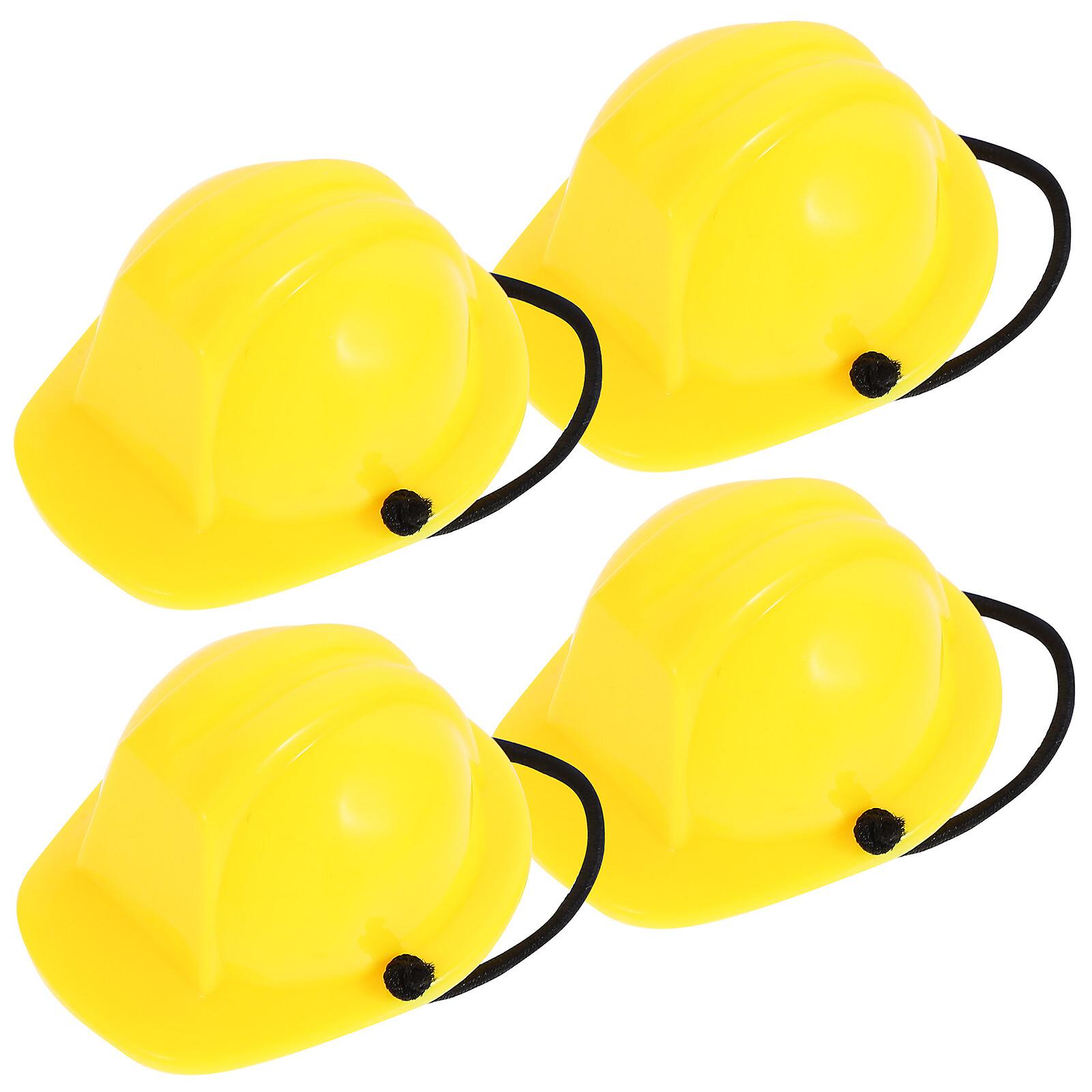 4pcs Dolls Helmets Mini Dolls Safety Helmets Miniature Dolls Construction Hats For Decor Miniature Helmets