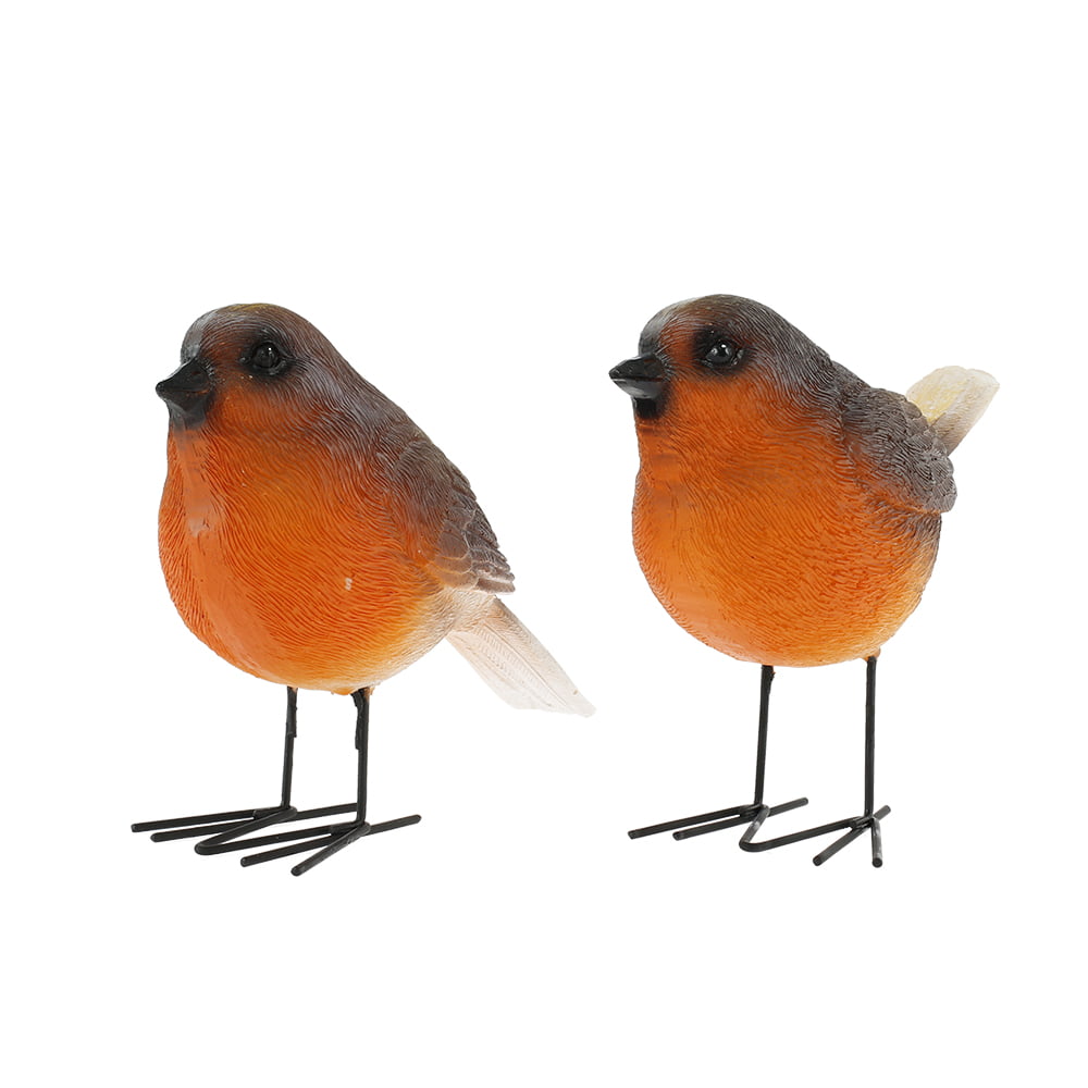 Willstar Polyresin Garden Robin Birds Ornaments Backyard Decor Statues for Yard and Patio Lawn Cute Birds Indoor Outdoor Home Decoration Figurines Animal Statue (2PCS)