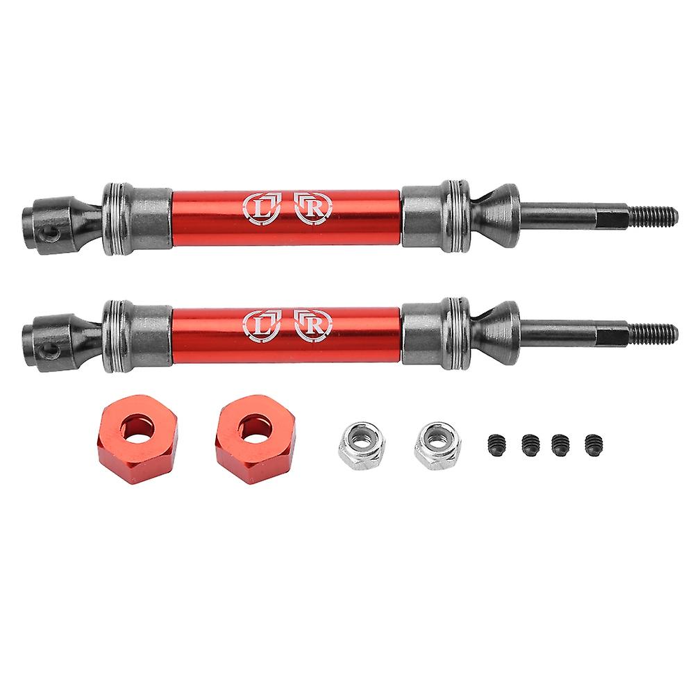 2pcs Rear Drive Shaft Cvd Transmission Axle For Traxxas Slash 4x4 1/10 Truck (red)