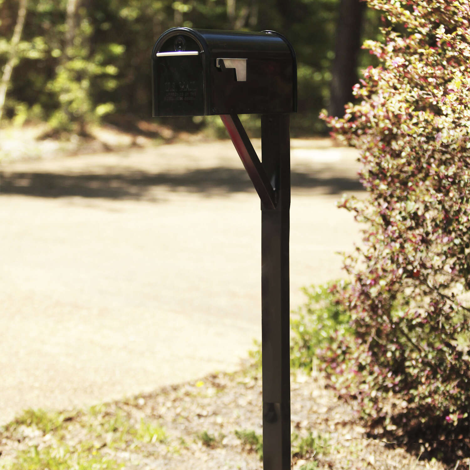 Gibraltar Mailboxes 59.9 in. Powder Coated Black Steel Mailbox Post