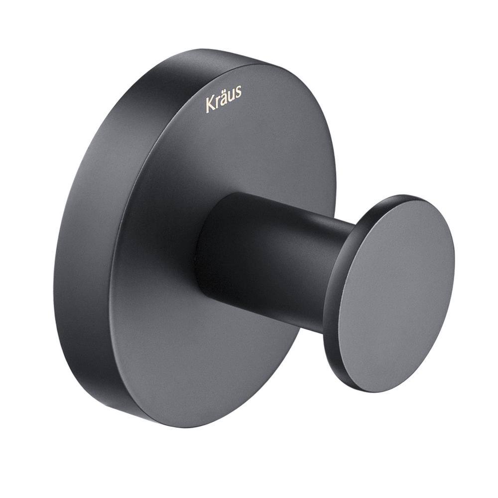 KRAUS Elie Bathroom Robe and Towel Hook in Matte Black KEA-18801MB