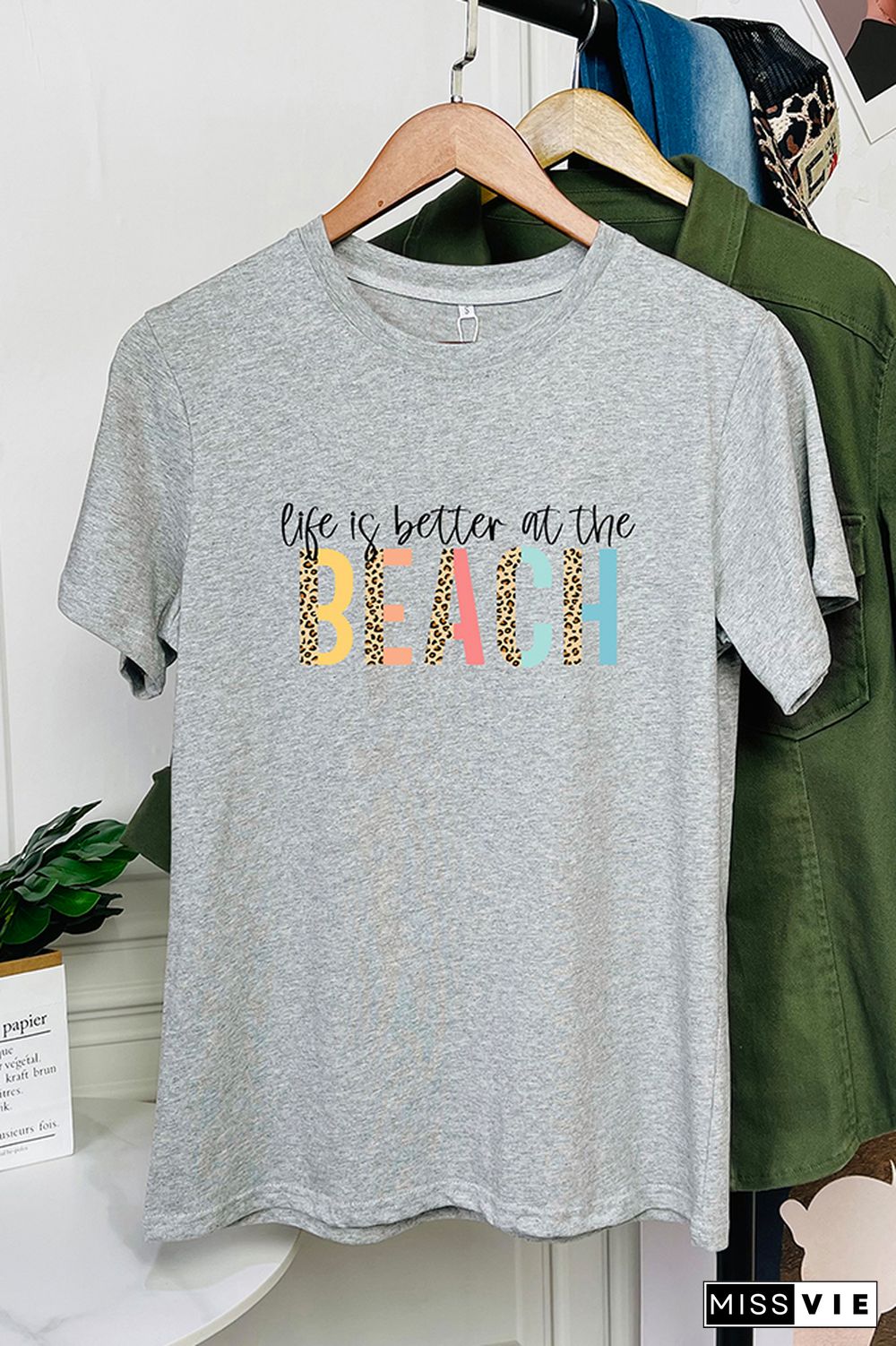 Life is better at the beach Sleeve Graphic Tee Wholesale