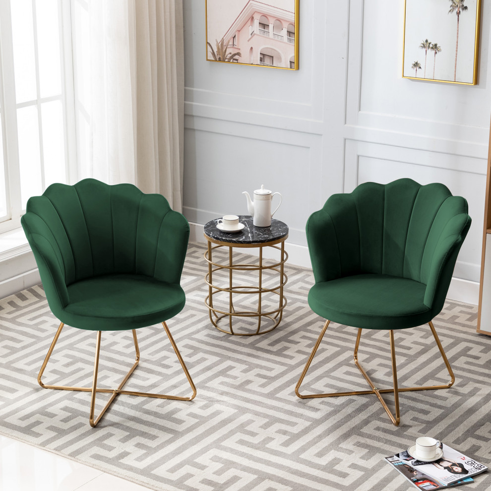 Seashell Channel Tufted Velvet Barrel Chair   Contemporary   Armchairs And Accent Chairs   by Duhome inc  Houzz