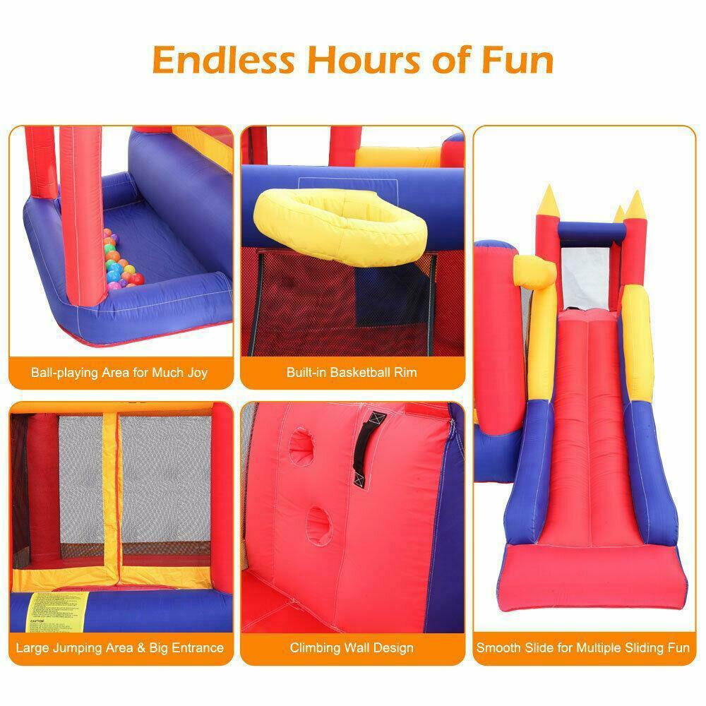 Children's outdoor bouncy castle, inflatable bounce house, 420D Oxford cloth + coating scraping surface (including fan)