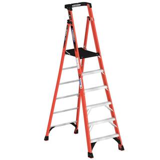 Werner 6 ft. Fiberglass Podium Step Ladder ( 12 ft. Reach Height) with 300 lbs. Load Capacity Type IA Duty Rating PDIA06