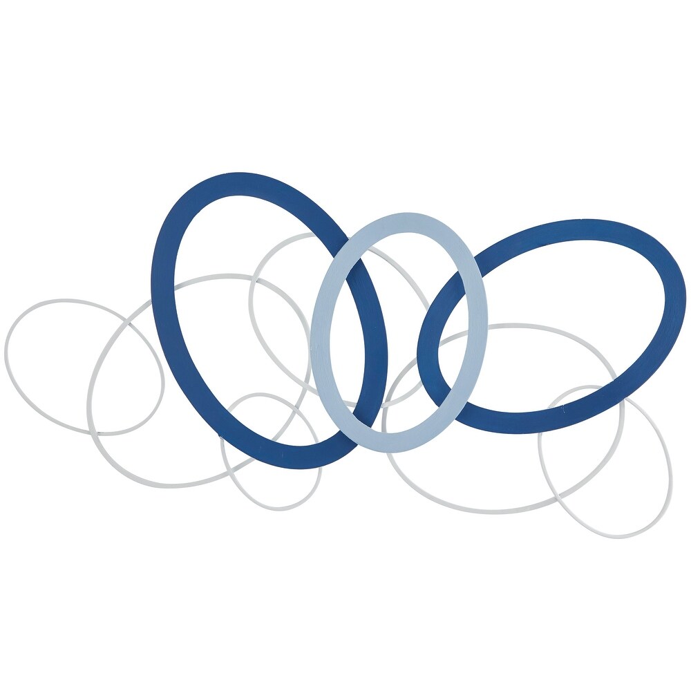 CosmoLiving by Cosmopolitan Blue Metal Overlapping Geometric Wall Decor