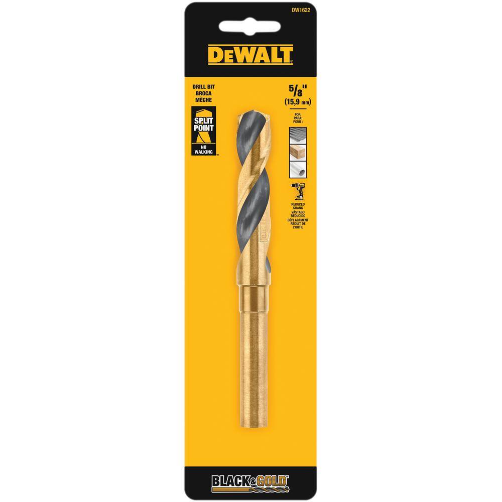 DW 58 in. Black and Gold Twist Drill Bit DW1622  G