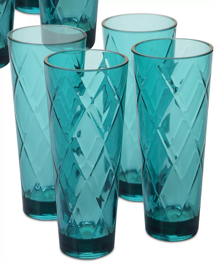 Certified International Teal Diamond Acrylic 5-Pc. Drinkware Set