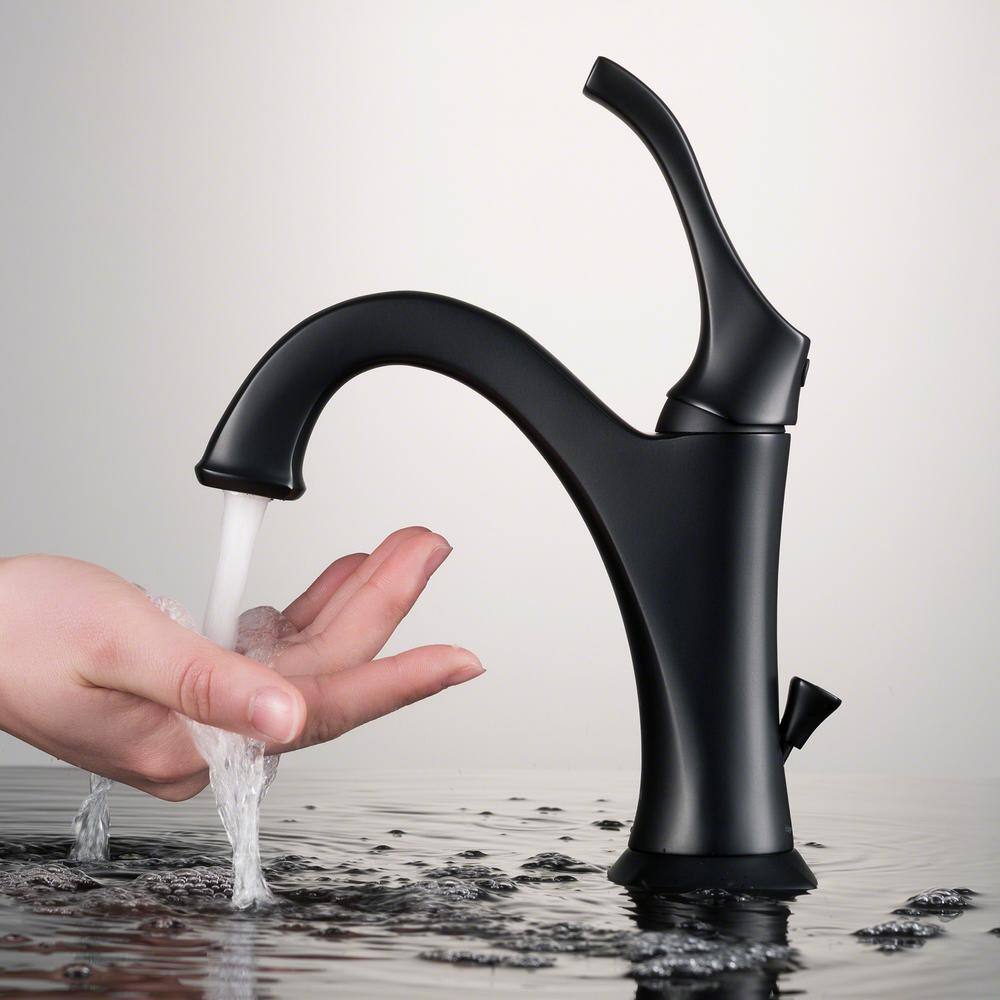 KRAUS Arlo Single Hole Single Handle Bathroom Faucet in Matte Black KBF-1201MB