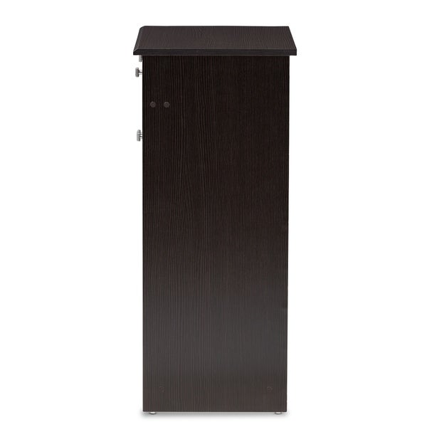 Contemporary Dark Brown Shoe Cabinet by Baxton Studio - - 22580566