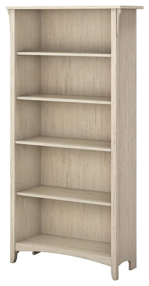 Tall Bookcase  Tapered Legs With Curved Base and Adjustable Shelves   Farmhouse   Bookcases   by Declusia  Houzz